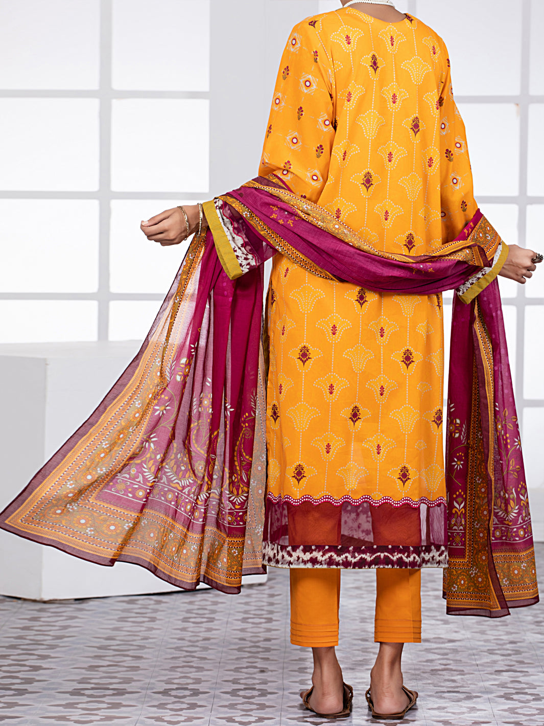 Yellow Lawn 3Pc Unstitched - ALP-3PS-1479