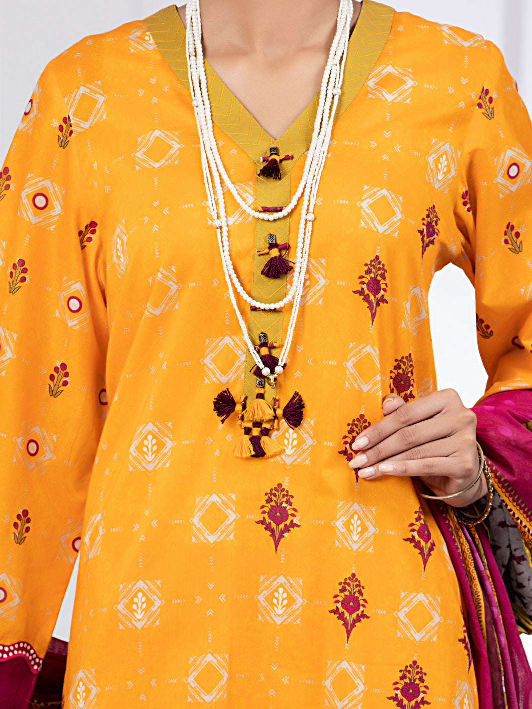Yellow Lawn 3Pc Unstitched - ALP-3PS-1479