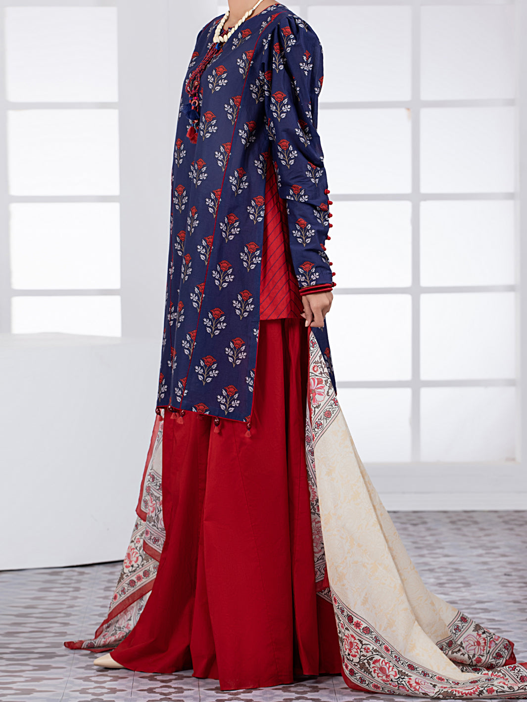Blue Lawn 3Pc Unstitched - ALP-3PS-1484