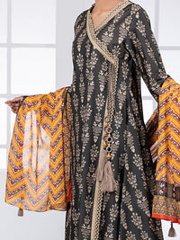 Dark Grey Lawn 3Pc Unstitched - ALP-3PS-1485