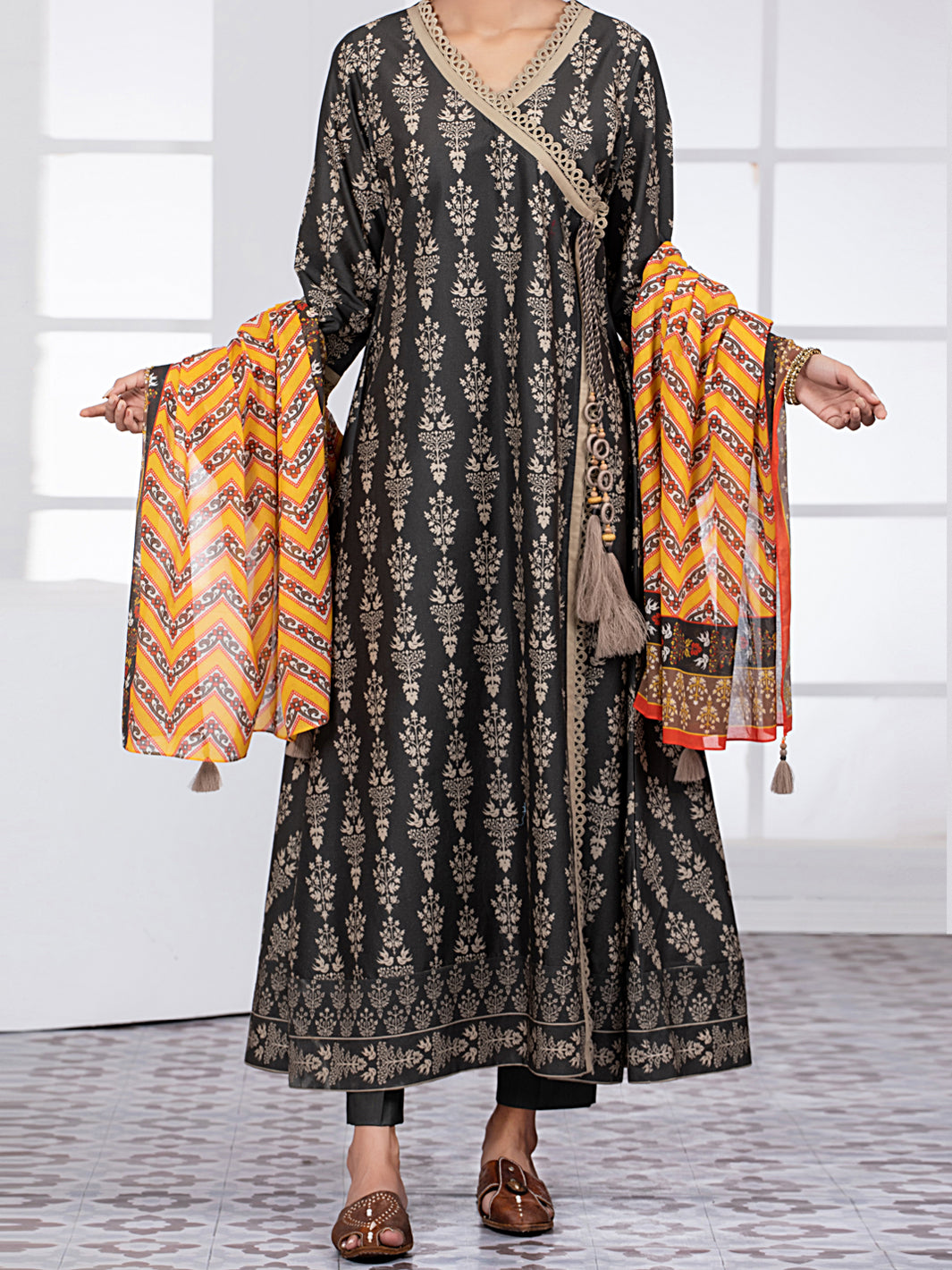 Dark Grey Lawn 3Pc Unstitched - ALP-3PS-1485