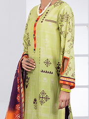 Lime Green Lawn 3 Piece Unstitched - ALP-3PS-1486