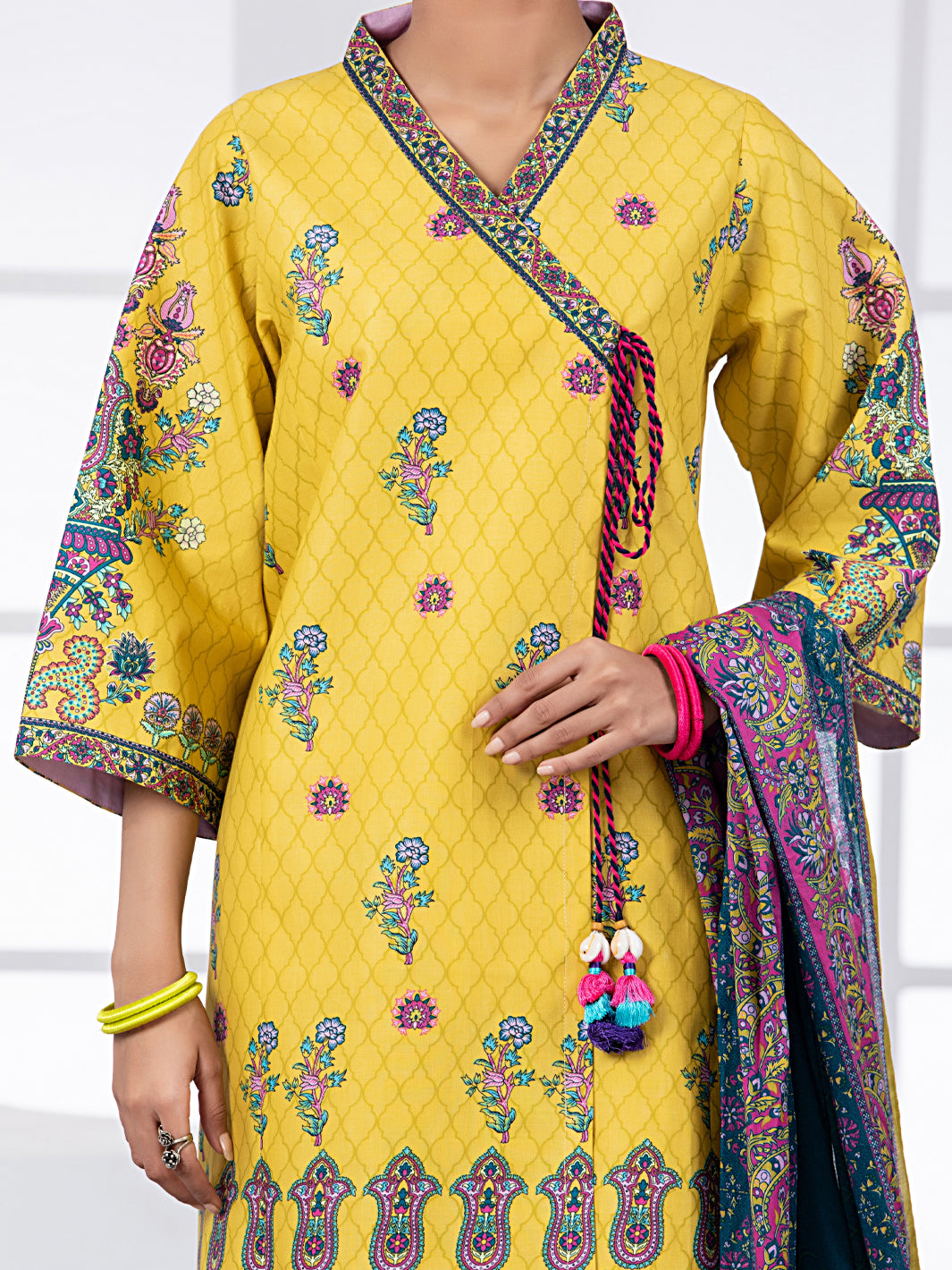 Yellow Lawn 3Pc Unstitched - ALP-3PS-1487