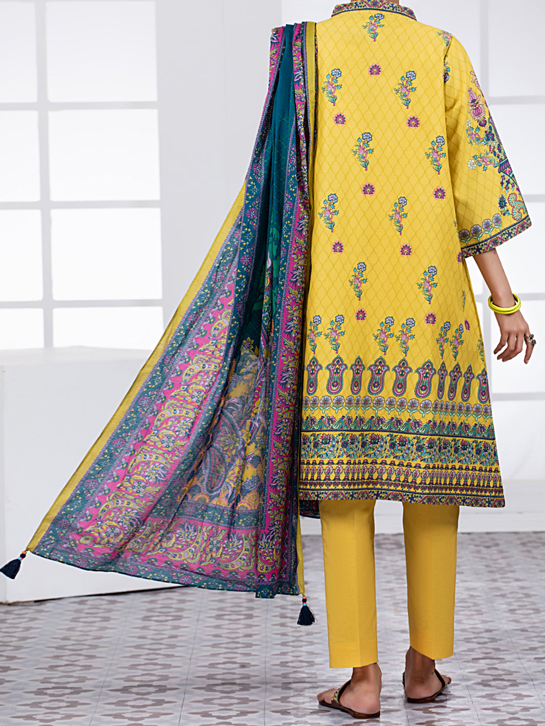 Yellow Lawn 3Pc Unstitched - ALP-3PS-1487