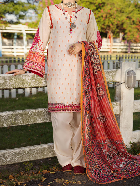 Cream Lawn 3 Piece Unstitched - ALP-3PS-1510