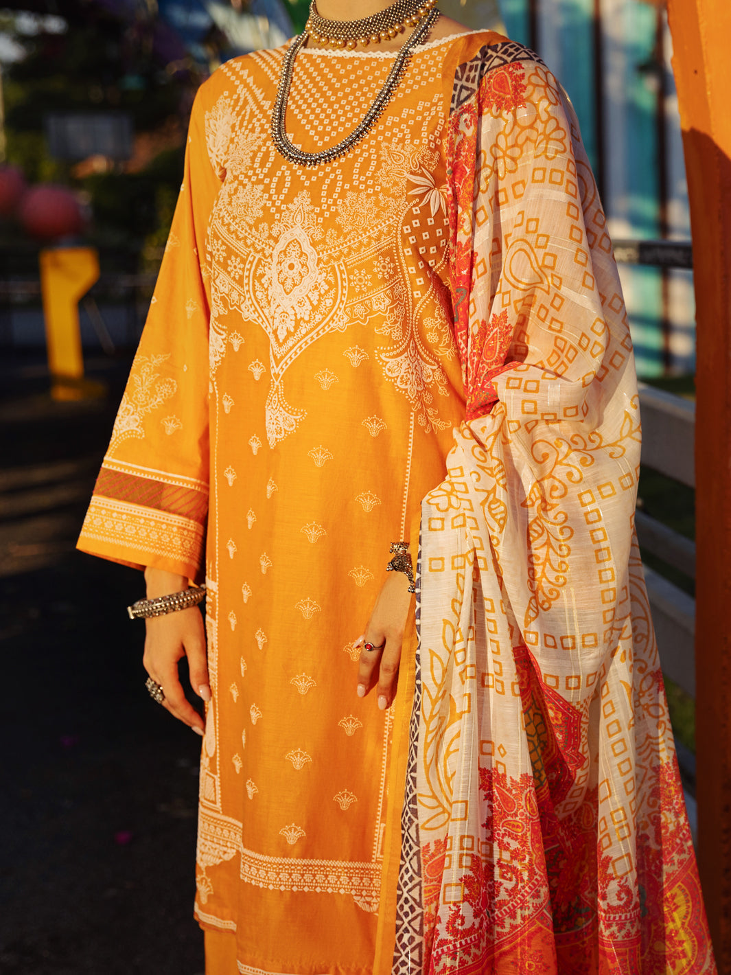 Mustard Lawn 3 Piece Stitched - ALP-3PS-1513