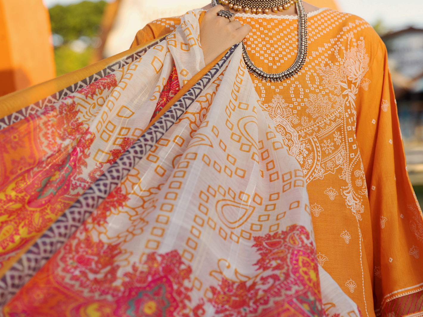Mustard Lawn 3 Piece Stitched - ALP-3PS-1513