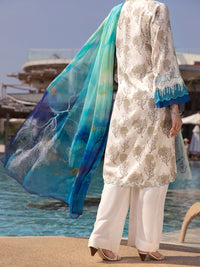 Ivory Burn Out 3 Piece Stitched - ALP-3PS-1515