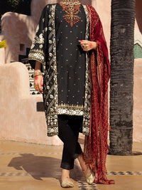 Black Cambric 3Pc Unstitched - ALP-3PS-1520