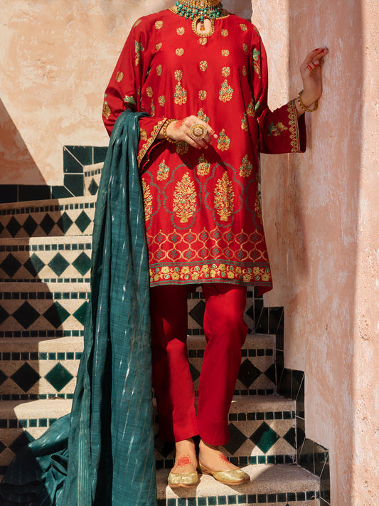 Red Maple Silk 3 Piece Stitched - ALP-3PS-1521