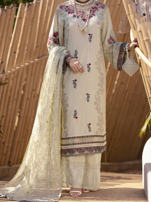 Sage Green Chanderi 3 Piece Stitched - ALP-3PS-1529