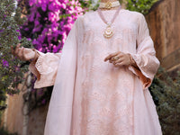 Peach Poly Khaddi Net 3 Piece Unstitched - ALP-3PS-1536