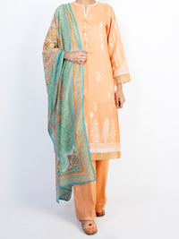 Peach Lawn 3 Piece Unstitched - ALP-3PS-1546