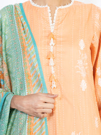 Peach Lawn 3 Piece Unstitched - ALP-3PS-1546