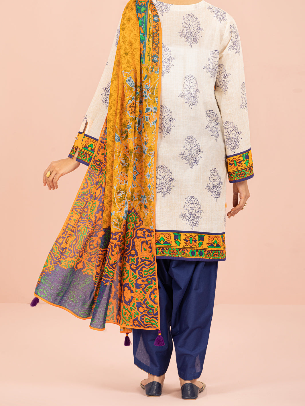White Lawn 3 Piece Unstitched - ALP-3PS-1548