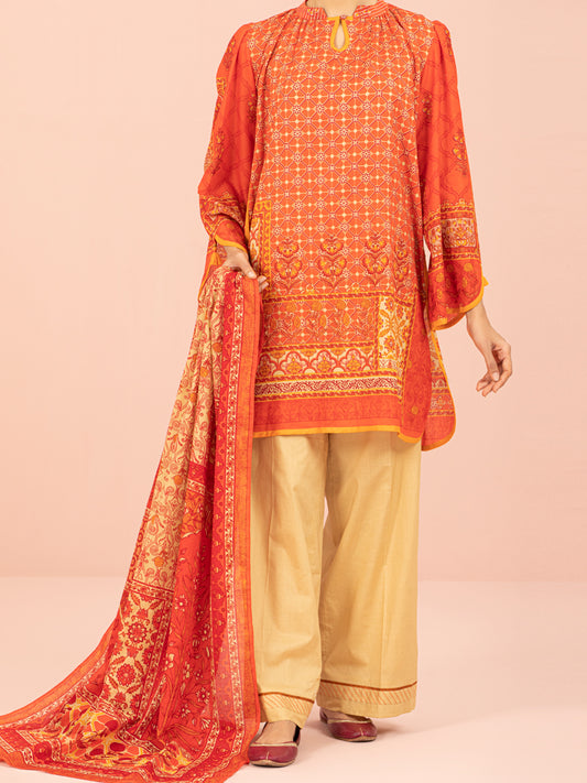 Orange Lawn 3 Piece Unstitched - ALP-3PS-1549