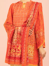 Orange Lawn 3Pc Unstitched - ALP-3PS-1549
