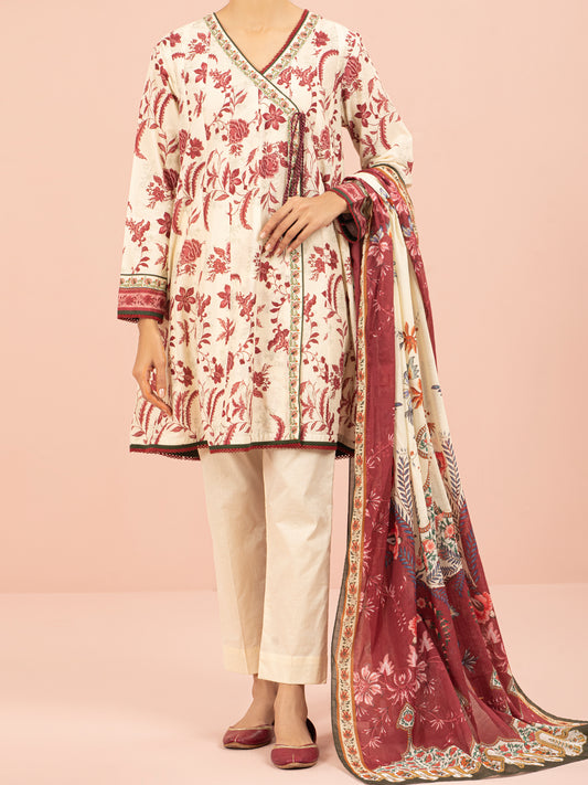 Cream Lawn 2 Piece Unstitched - ALP-2PS-1558