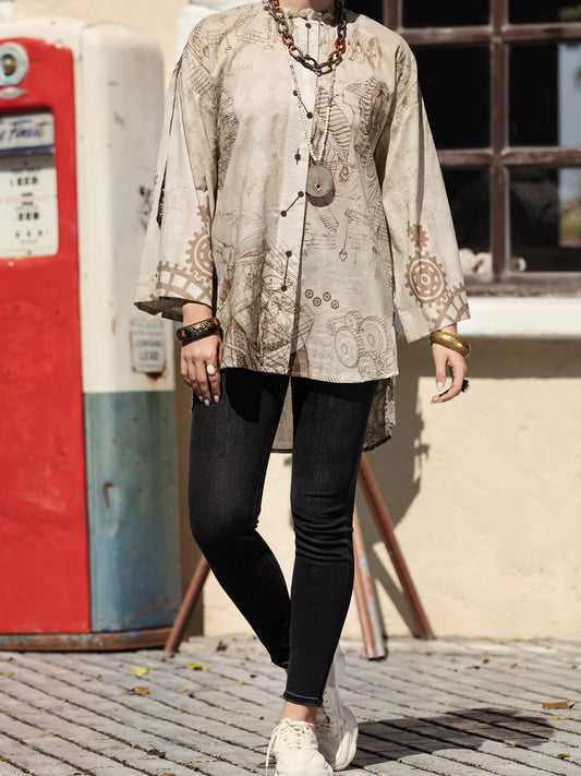 Beige Lawn Tunic - ALP-LK-1569