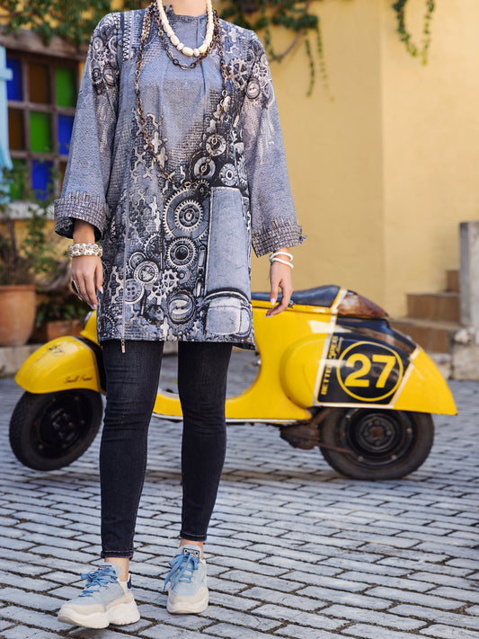 Grey Lawn Tunic - ALP-LK-1570