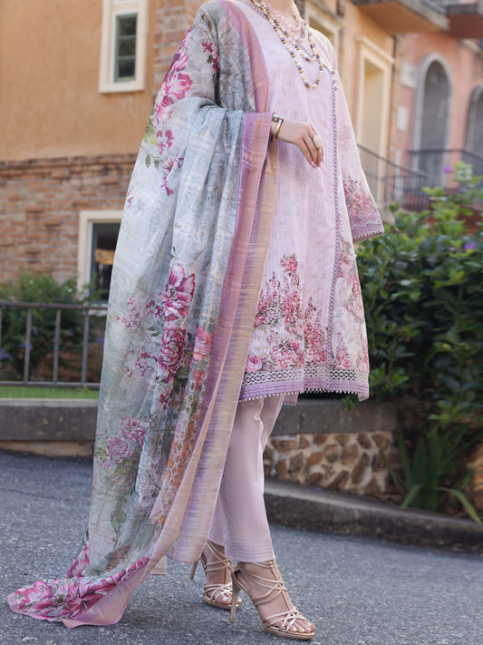 Light Pink Jacquard 3 Piece Unstitched - ALP-3PS-1574