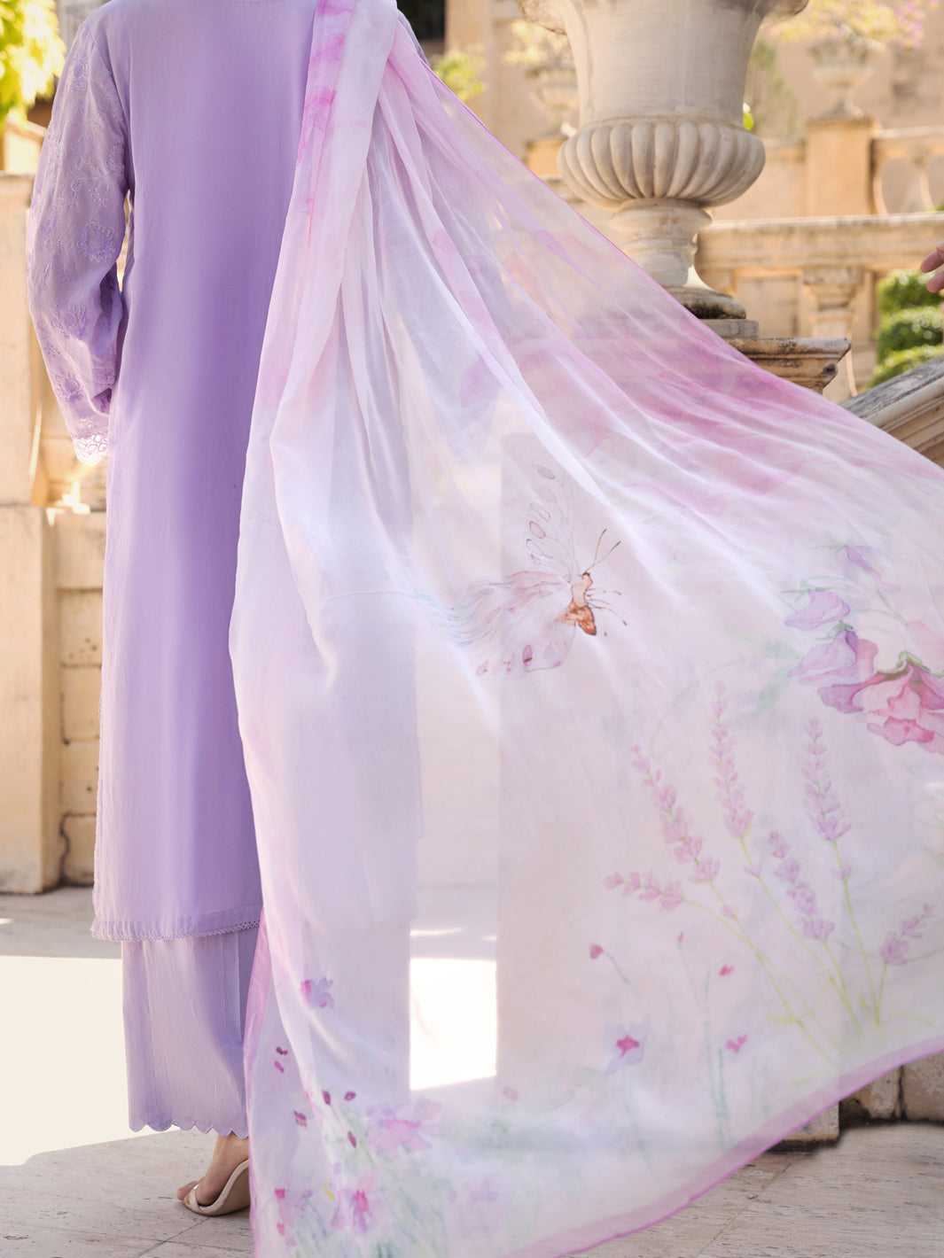 Light Purple Schiffli Lawn 3 Piece Stitched - ALP-3PS-1587