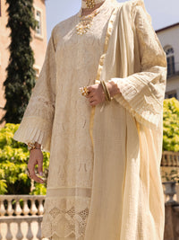Beige Schiffli Lawn 3Pc Stitched - ALP-3PS-1588