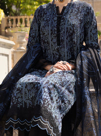 Blue & Black Lawn 3 Piece Unstitched - ALP-3PS-1591