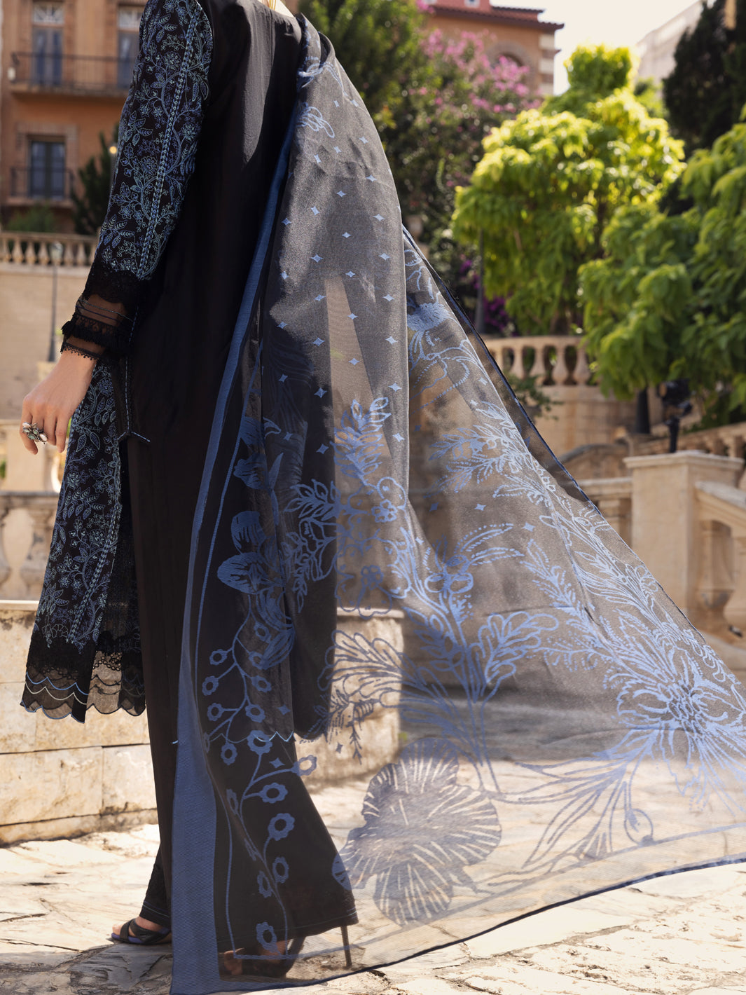 Blue & Black Lawn 3 Piece Unstitched - ALP-3PS-1591