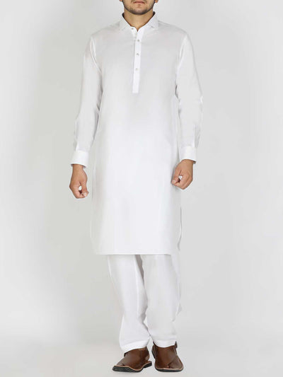 Off White Blended Kameez Shalwar - ALWA-KS-179