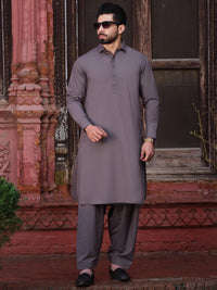Grey Blended Kameez Shalwar - ALWA-KS-181
