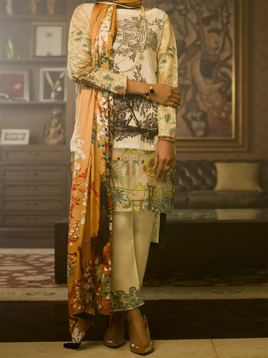 Natural 3Pc Unstitched - AWP-3PS-189