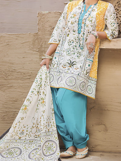 Natural Lawn 3 Piece Stitched - ALP-438