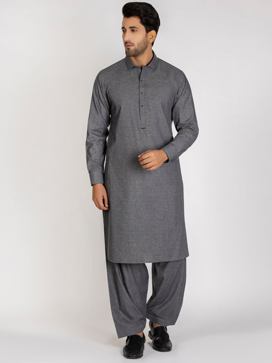 Grey Kameez Shalwar - ALWA-KS-263