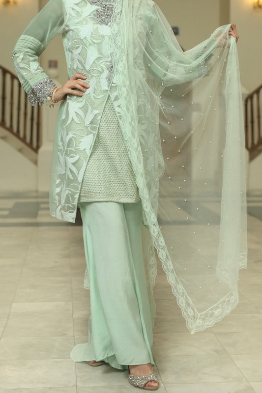 Silk & Organza 3Pc Unstitched Formal - AL-3PS-LS-UN-209