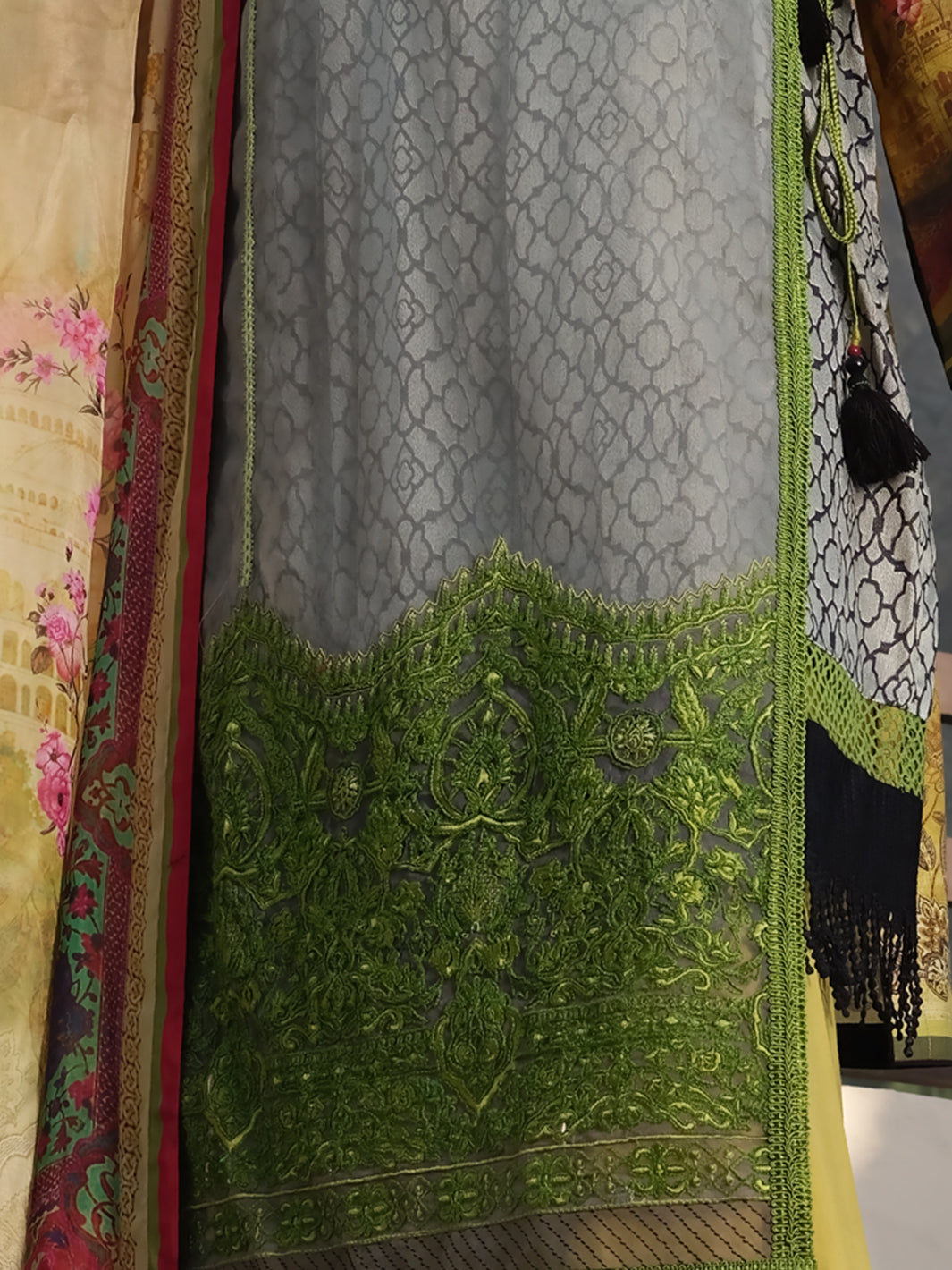 Green Organza 3Pc Stitched - AWP-220