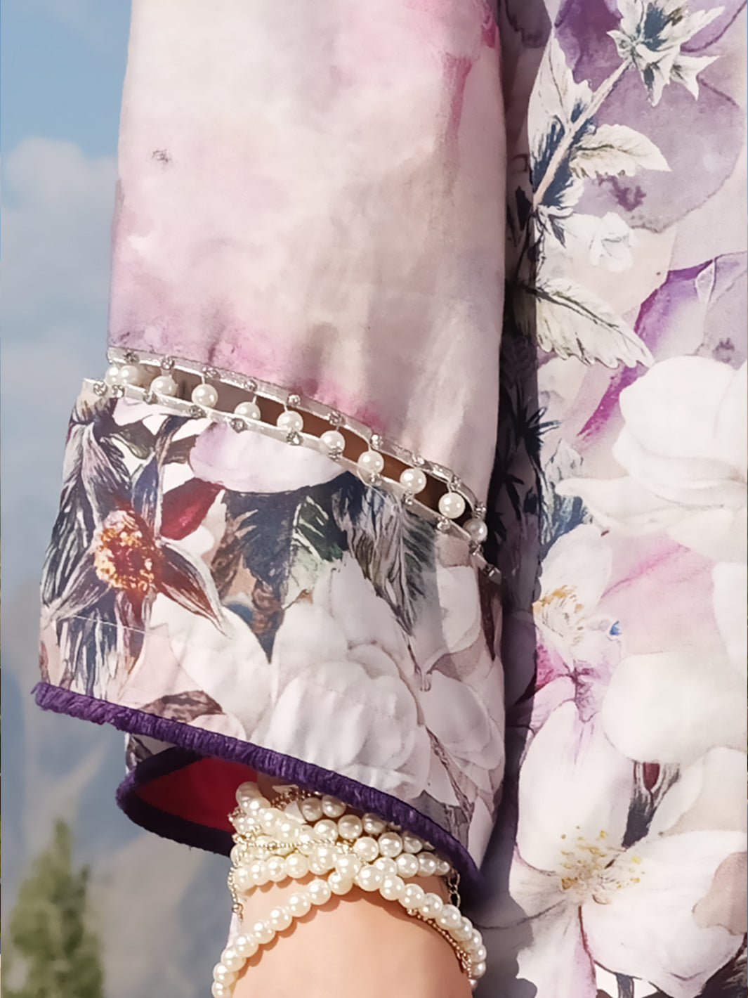 Purple Cambric 3Pc Stitched - AWP-224