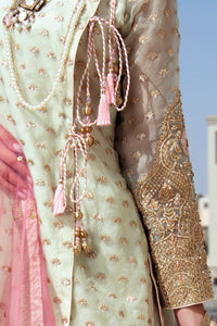 Sea Green Organza 3 Piece Formal Suit - LS-227