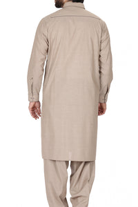 Sand Colored Kameez Shalwar - AL-KS-2359