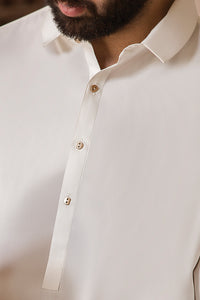 Off White Blended Kameez Shalwar - AL-KS-2418