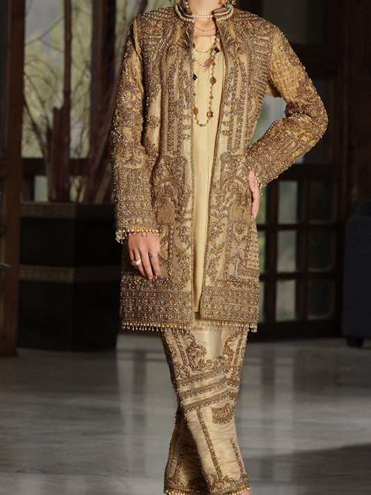 Golden Jamawar 2 Piece Formal Suit - LS-242