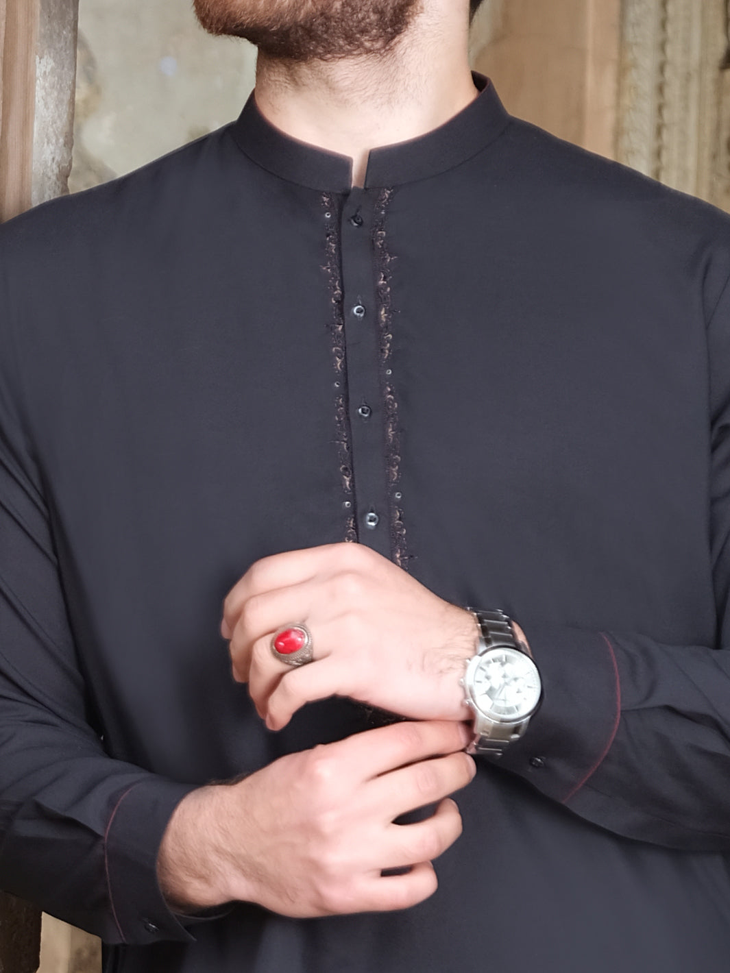Black Kurta Shalwar - AL-KS-2462