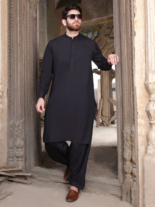 Black Kurta Shalwar - AL-KS-2462