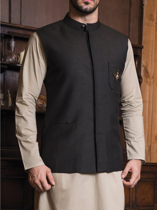 Black Suiting Waistcoat - WC-248