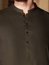 Green Cotton Kameez Shalwar - AL-KS-2493