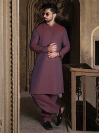 Maroon Blended Kameez Shalwar - AL-KS-2498