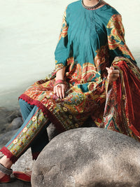Green Cambric 3 Piece Unstitched - AWP-252