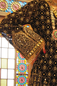 Black Net 3 Piece Stitched Fromal - AL-3PS-LS-255