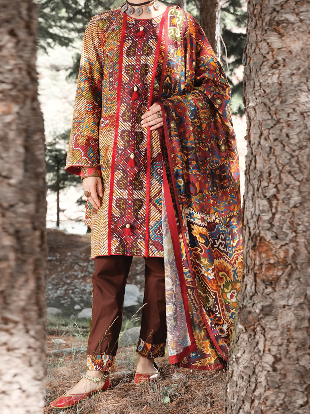 Multicolor Cambric 3Pc Stitched - AWP-256