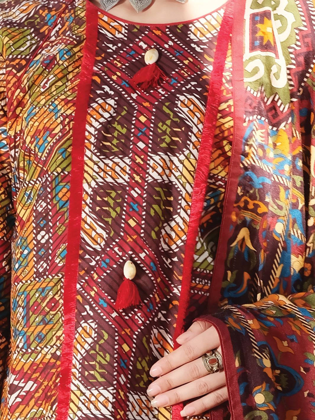 Multicolor Cambric 3Pc Stitched - AWP-256